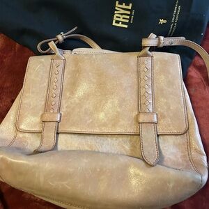 Frye Light pink/tan Leather Shoulder Bag